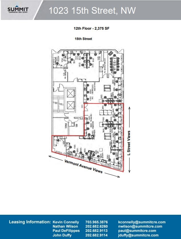 1023 15th St NW, Washington, DC à louer Plan d’étage– Image 1 sur 1