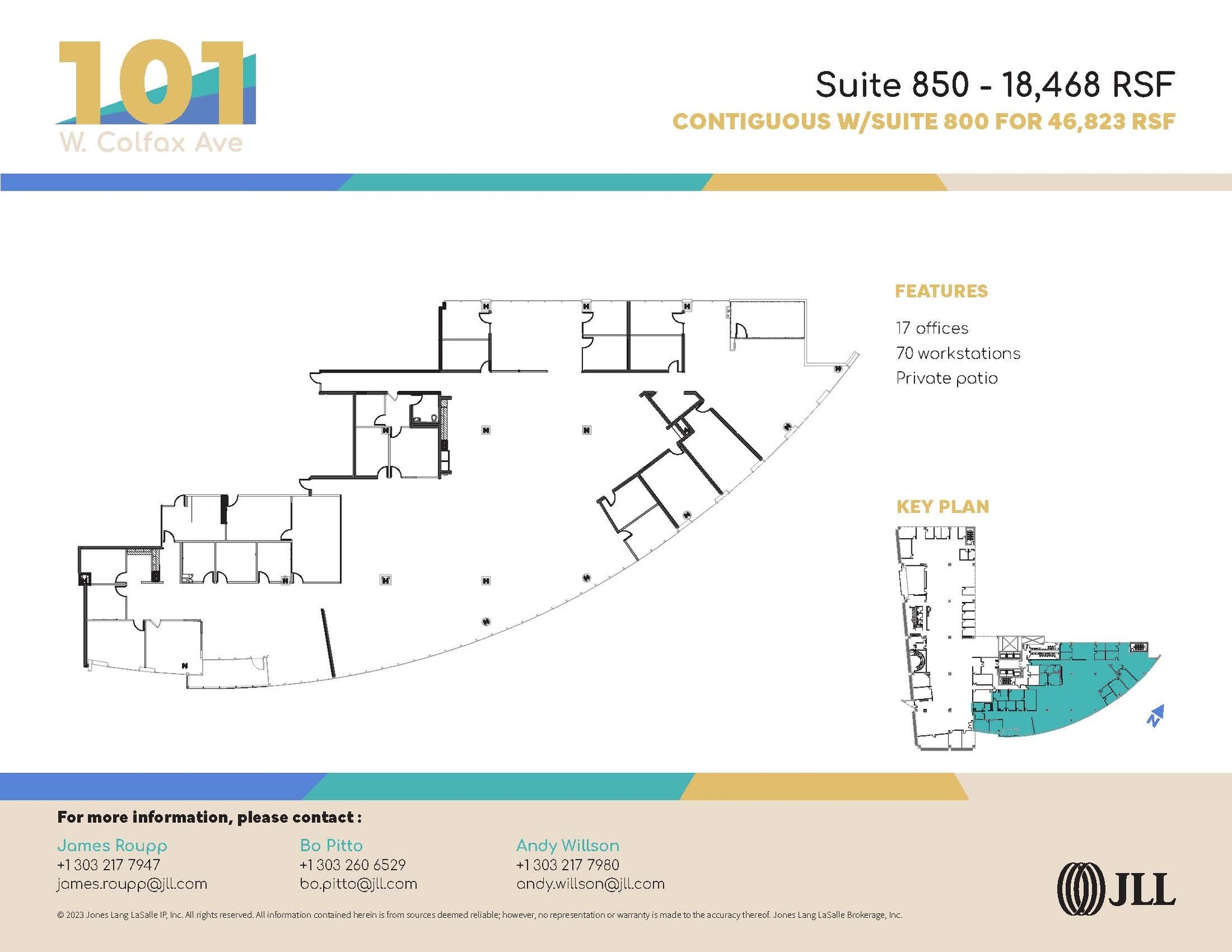 101 W Colfax Ave, Denver, CO à louer Plan d’étage– Image 1 sur 1