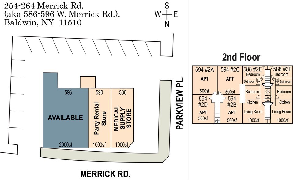 586-596 Merrick Rd, Baldwin, NY à louer - Plan de site – Image 2 sur 6