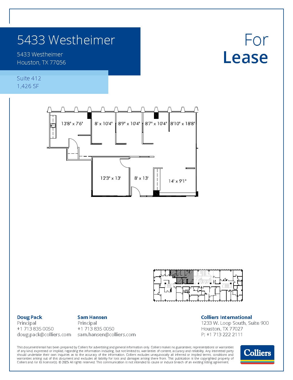 5433 Westheimer Rd, Houston, TX à louer Plan d’étage– Image 1 sur 1