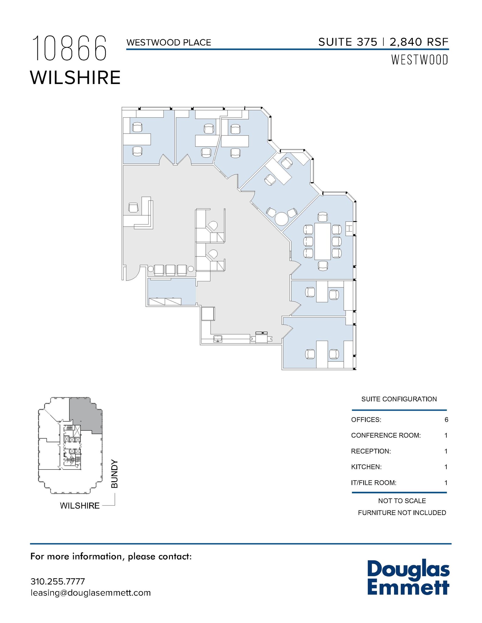 10866 Wilshire Blvd, Los Angeles, CA à louer Plan d’étage– Image 1 sur 1