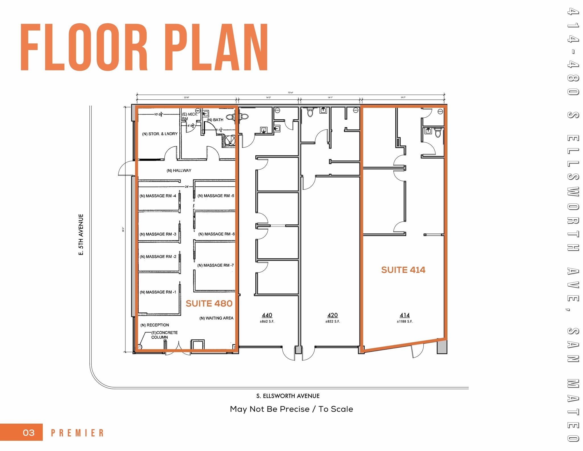 414-480 S Ellsworth Ave, San Mateo, CA à louer Plan d’étage– Image 1 sur 1