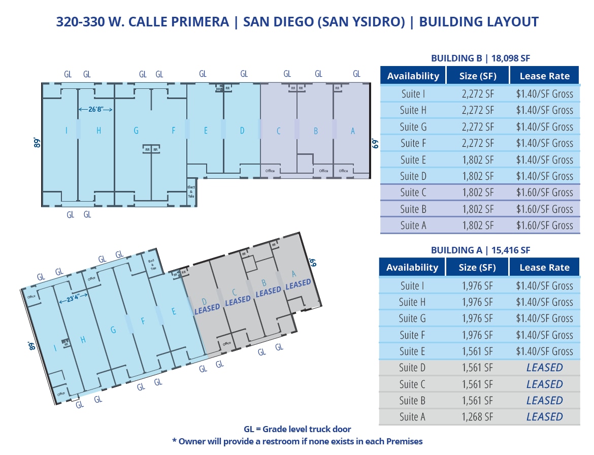 320 W Calle Primera Dr, San Diego, CA à louer Plan d’étage– Image 1 sur 1