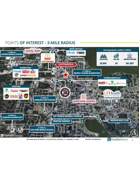 W NORTH BLVD, LEESBURG, FL  OUT PARCELS portefeuille de 2 biens à vendre sur LoopNet.fr - Aérien – Image 3 sur 9