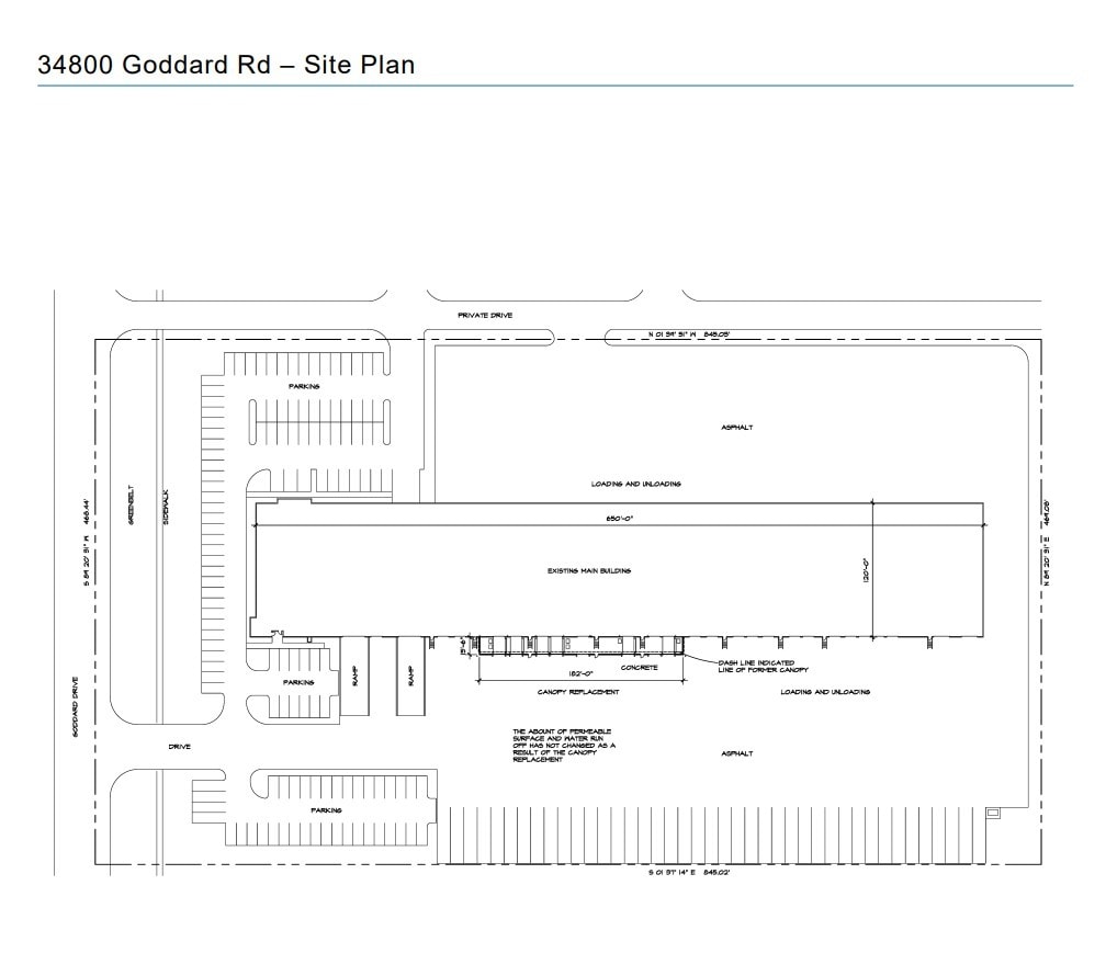 34800 Goddard Rd, Romulus, MI à louer Plan d’étage– Image 1 sur 1