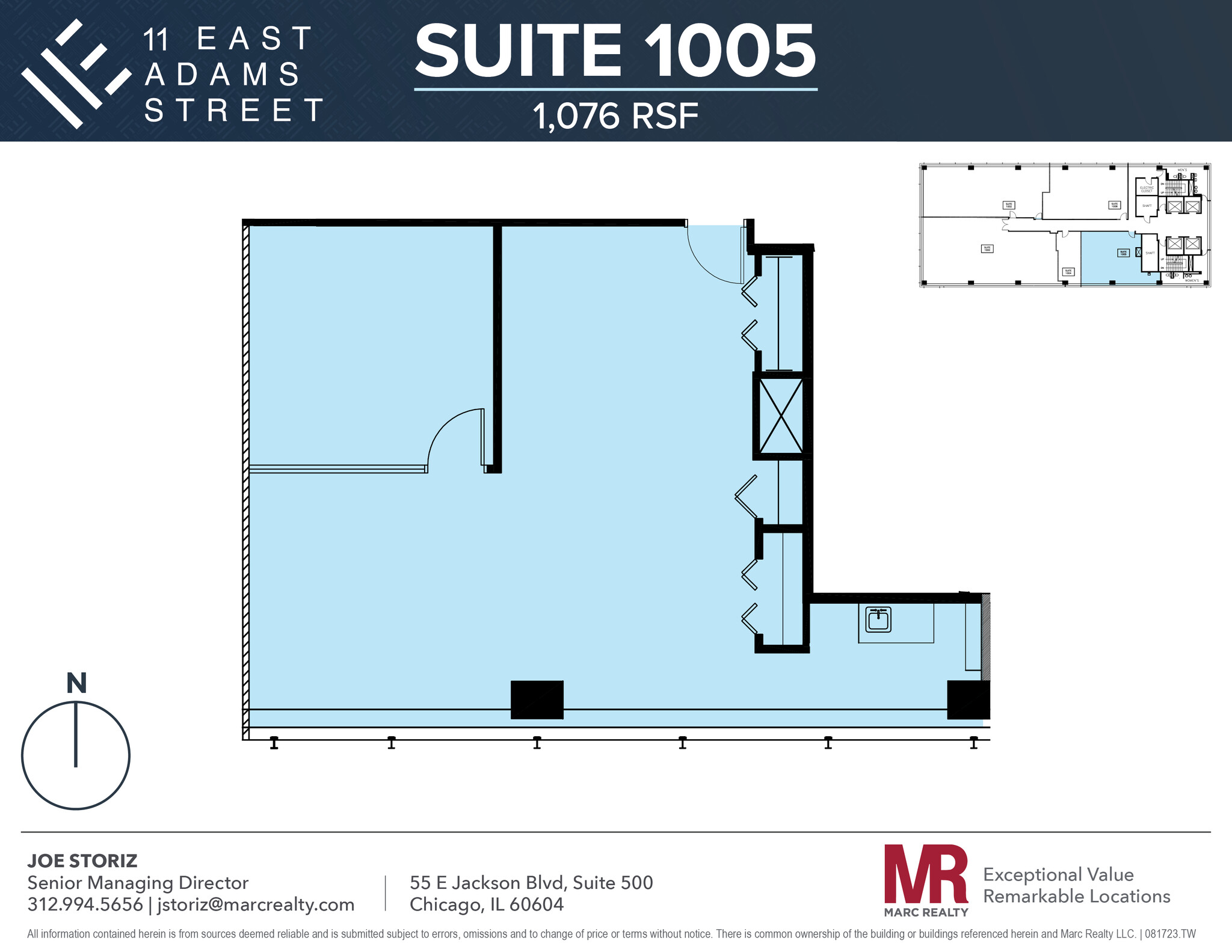 11 E Adams St, Chicago, IL à louer Plan d’étage– Image 1 sur 7