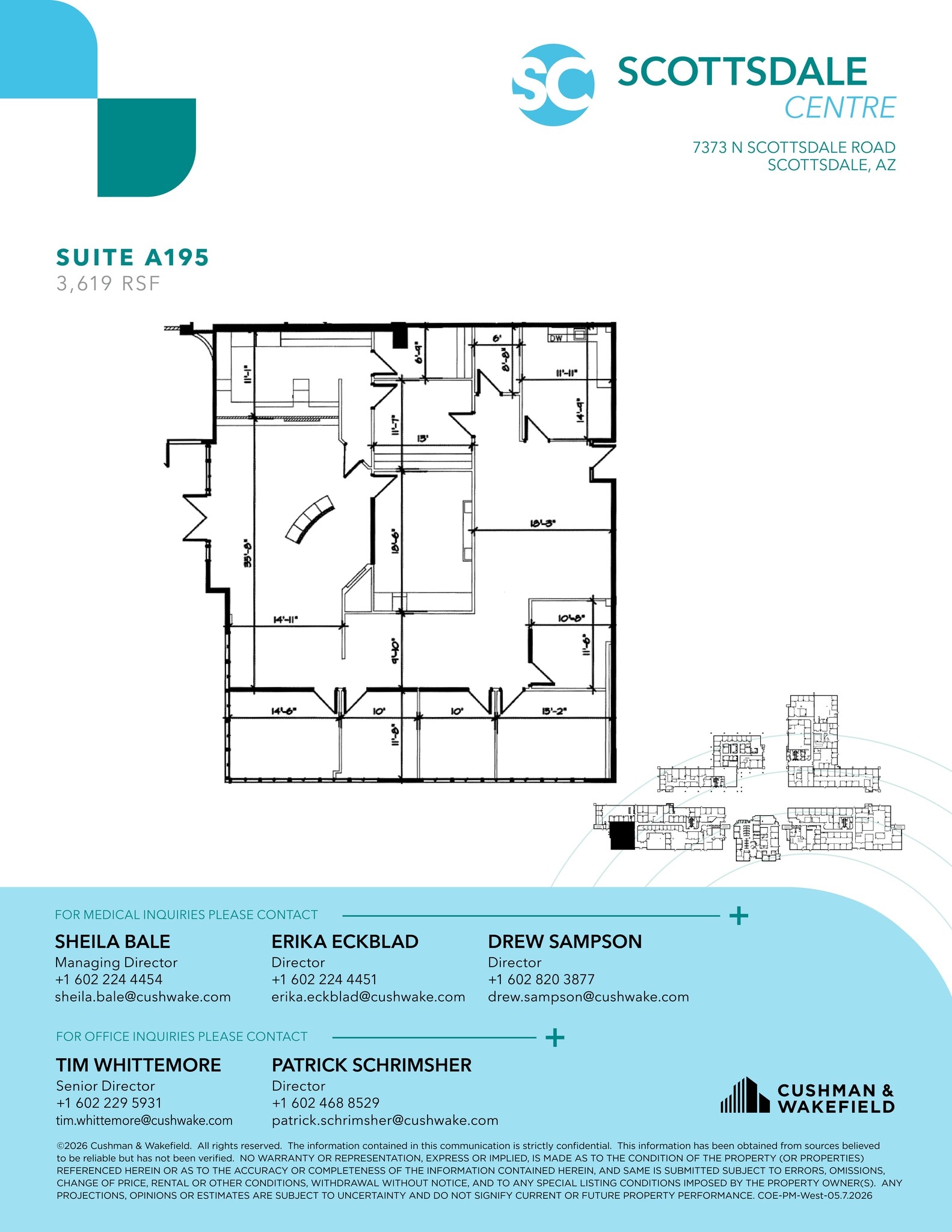 7373 N Scottsdale Rd, Scottsdale, AZ à louer Plan d’étage– Image 1 sur 1