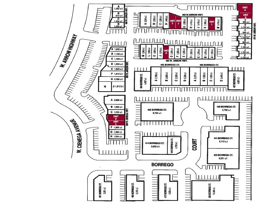 414-418 Borrego Ct, San Dimas, CA à louer Plan d’étage– Image 1 sur 1
