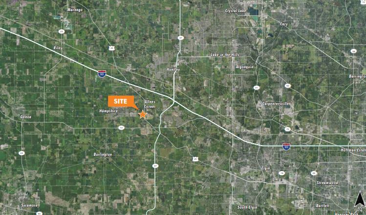 NWC-SWC Rt 20 & Allen Rd, Hampshire, IL à vendre - Aérien – Image 1 sur 2