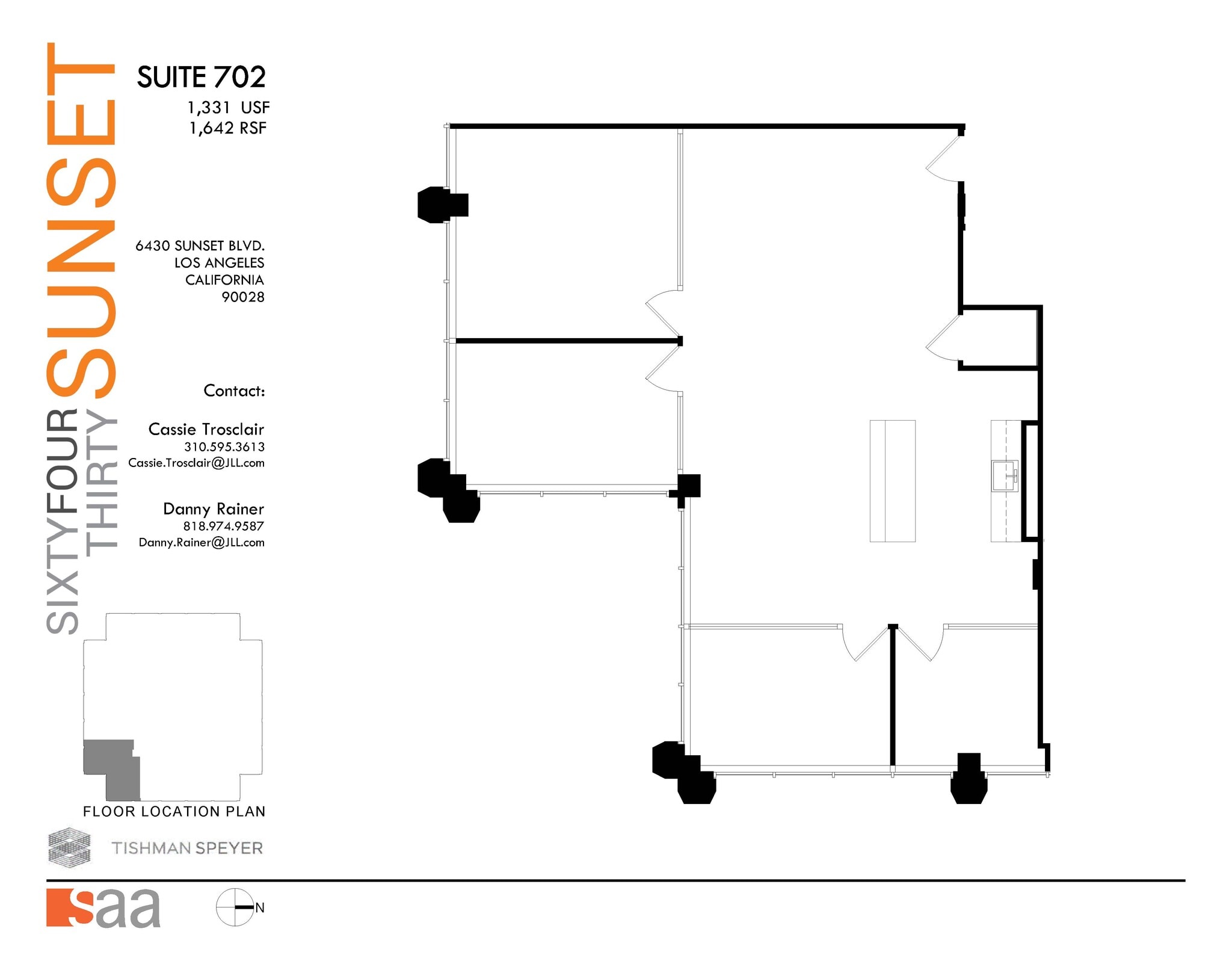 6430 W Sunset Blvd, Los Angeles, CA à louer Plan d’étage– Image 1 sur 1