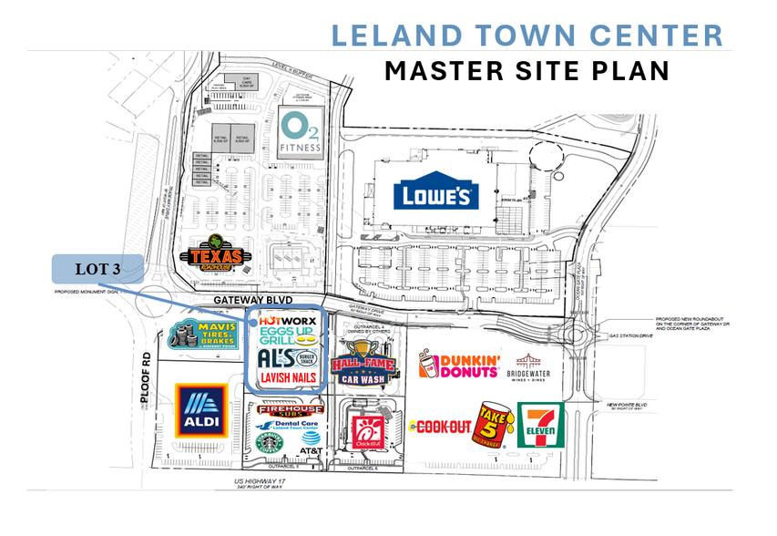 Hwy 17 & Ploof Rd, Leland, NC à louer - Plan de site – Image 2 sur 3