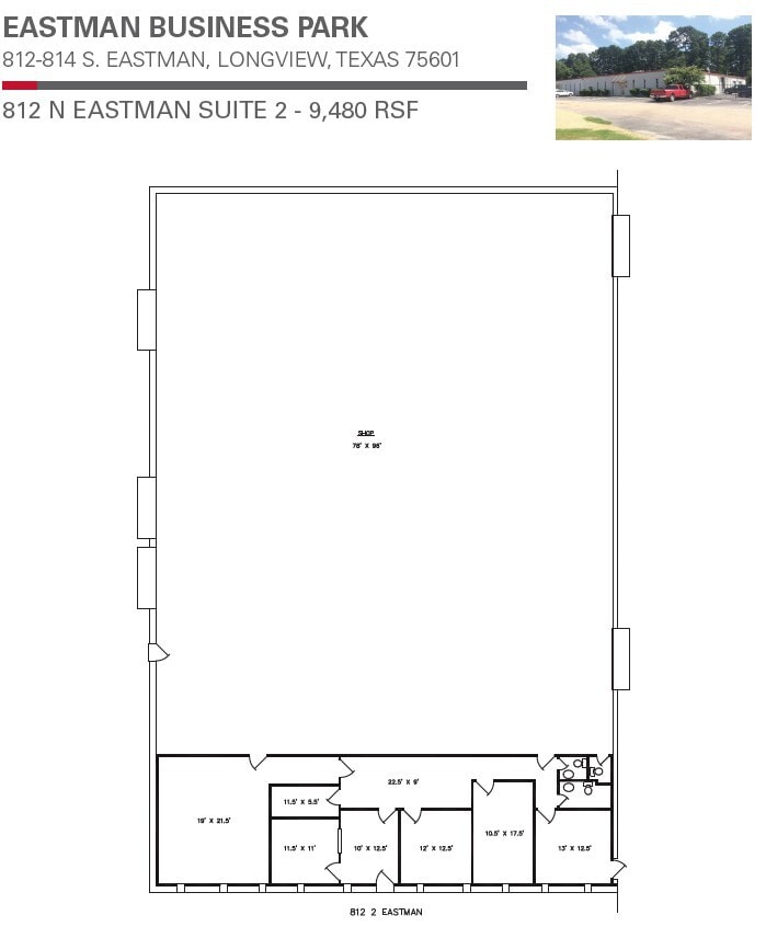 812 S Eastman Rd, Longview, TX à louer Plan d’étage– Image 1 sur 2
