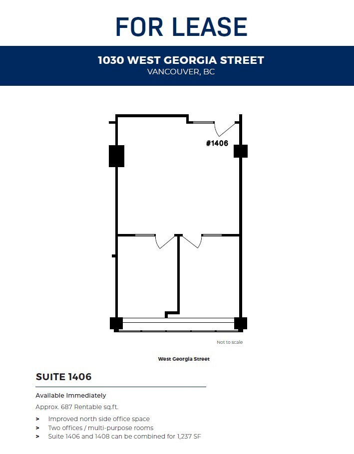 1030 W Georgia St, Vancouver, BC à louer Plan d’étage– Image 1 sur 1
