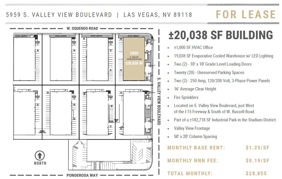 5959 Valley View Blvd, Las Vegas, NV à louer - Plan de site – Image 2 sur 7