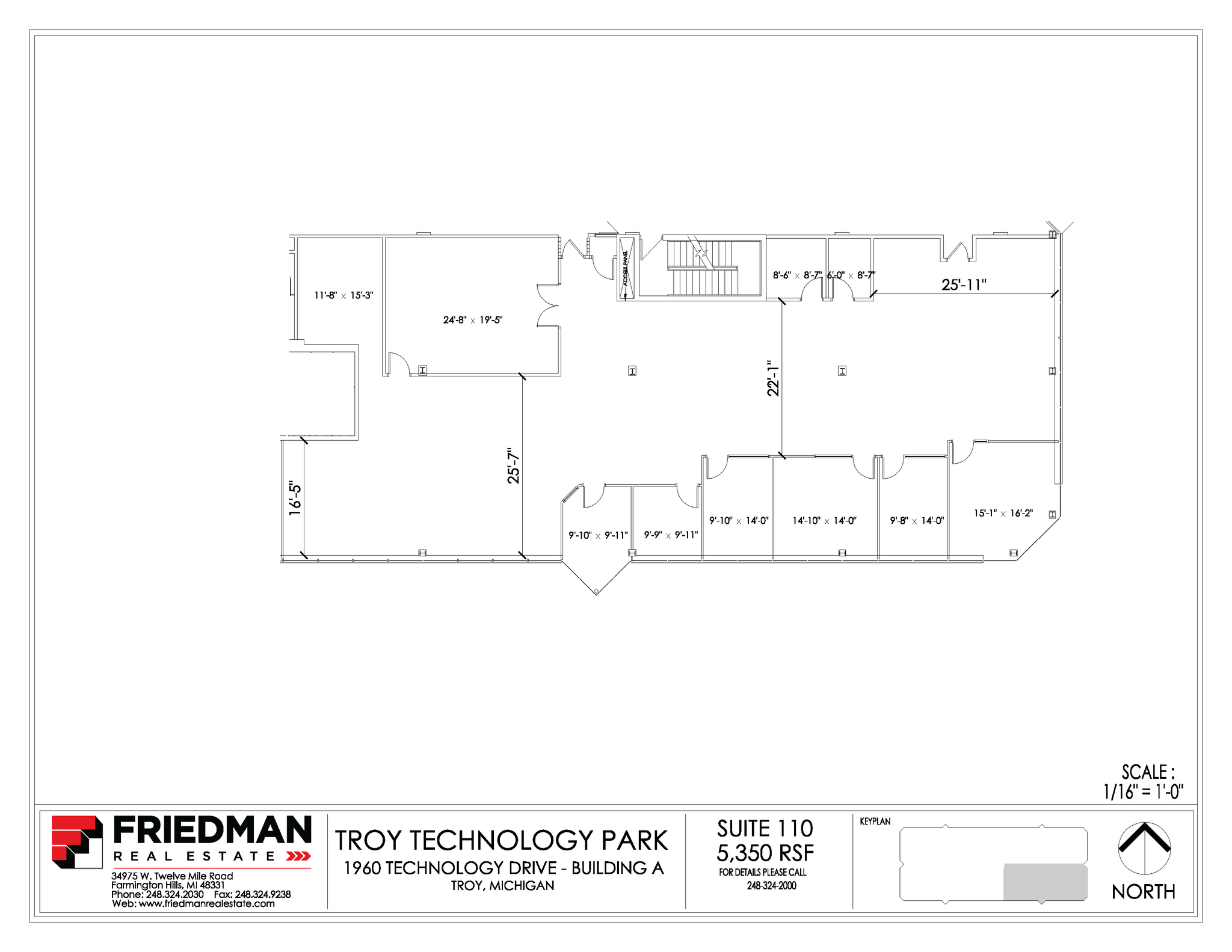 1960 Technology Dr, Troy, MI à louer Plan d’étage– Image 1 sur 1