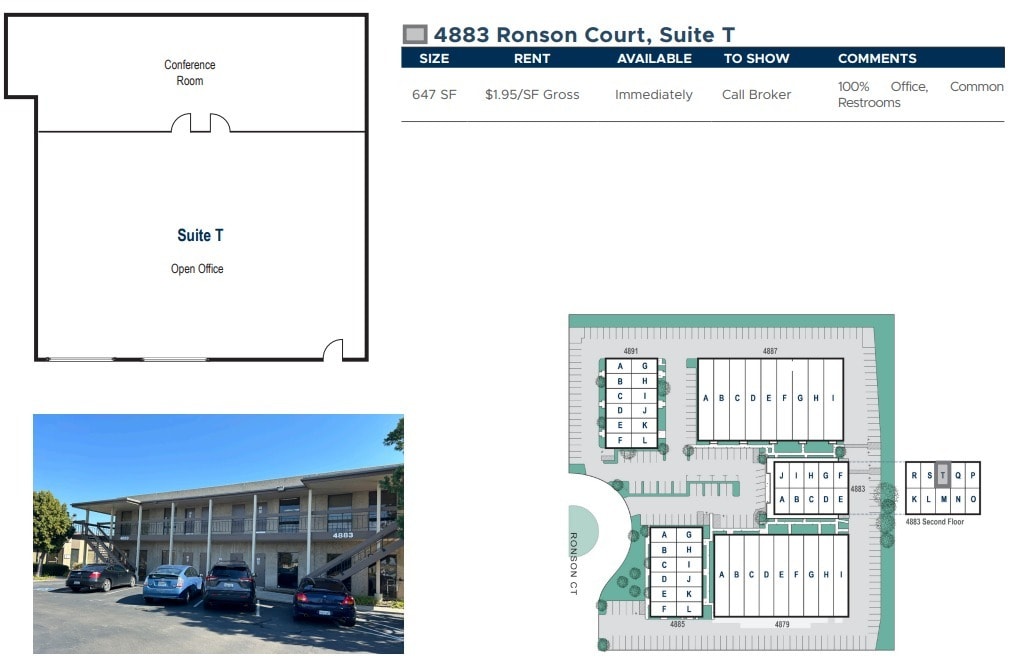 4883 Ronson Ct, San Diego, CA à louer Plan d’étage– Image 1 sur 1