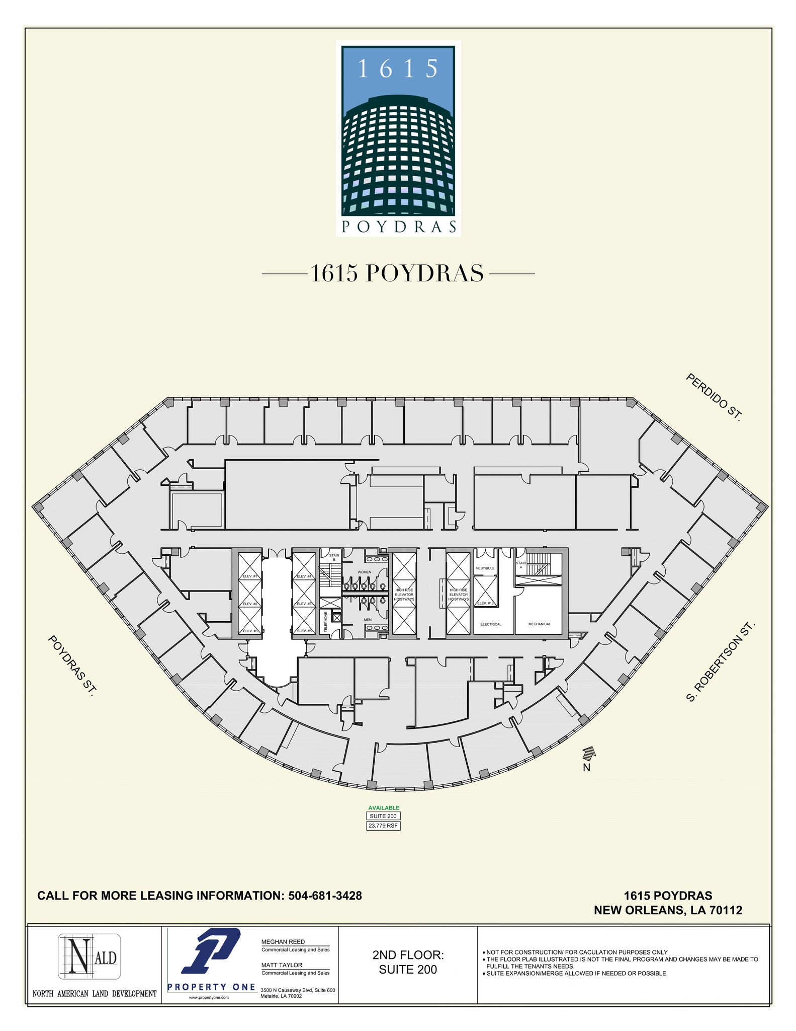 1615 Poydras St, New Orleans, LA à louer Plan de site– Image 1 sur 1