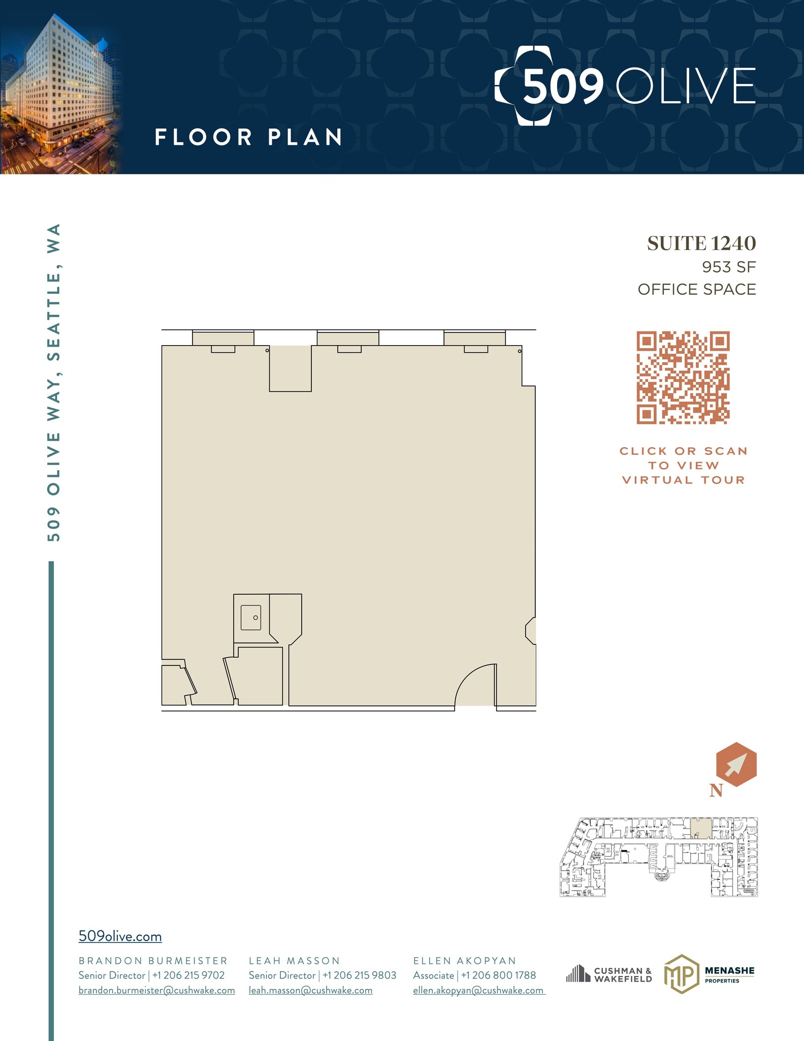 509 Olive Way, Seattle, WA à louer Plan de site– Image 1 sur 1