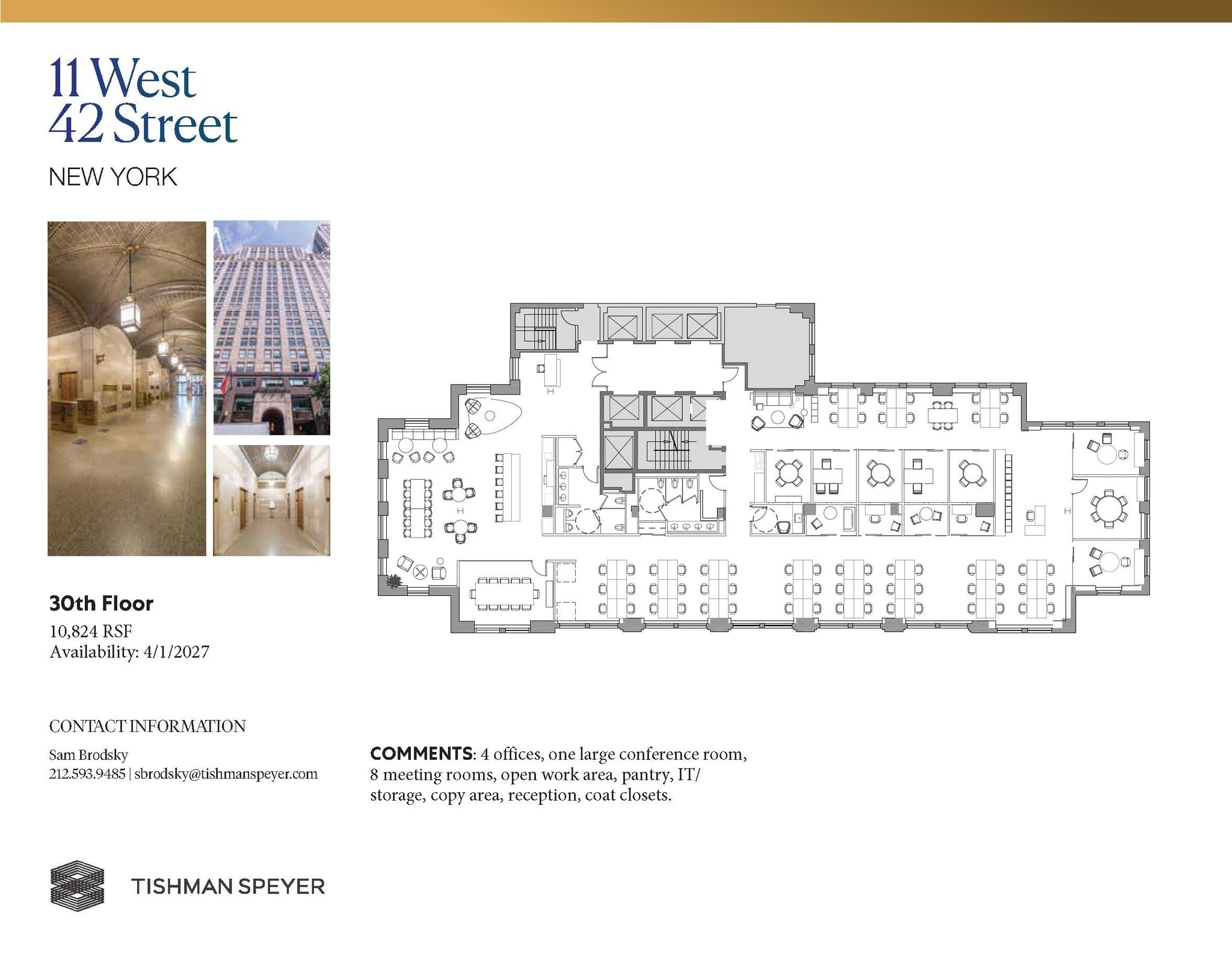 11 W 42nd St, New York, NY à louer Plan d’étage– Image 1 sur 1