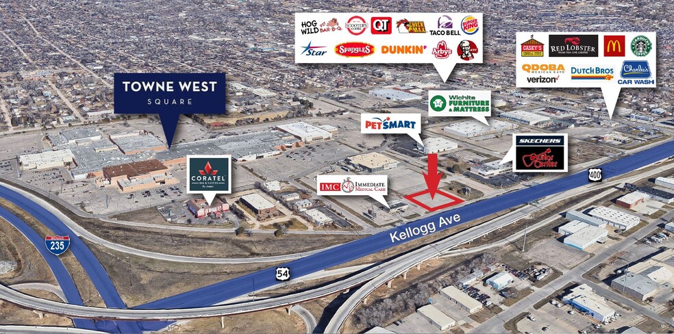 4702 W Kellogg Dr, Wichita, KS à louer - Aérien – Image 2 sur 2