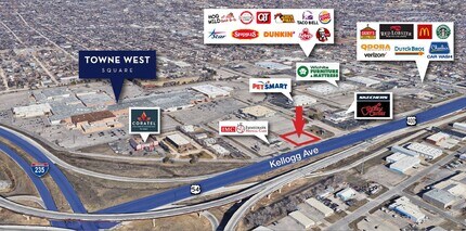 4702 W Kellogg Dr, Wichita, KS - Vue aérienne vue de carte