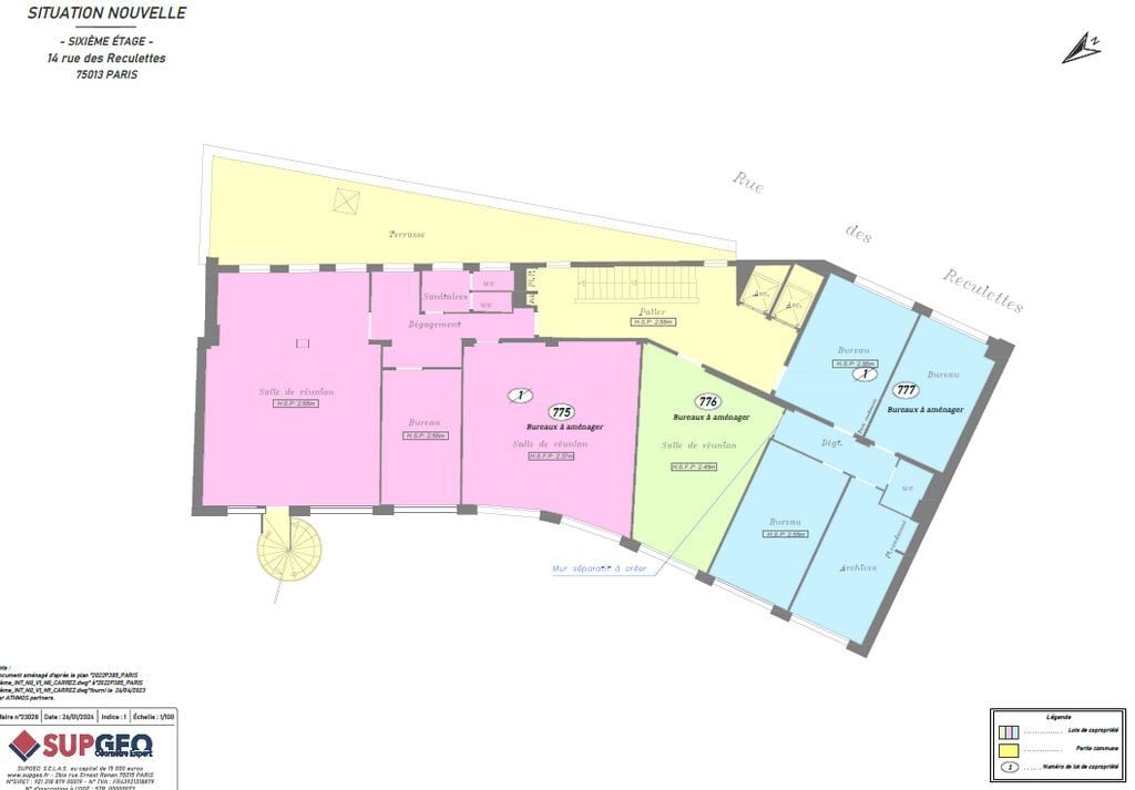 14 Rue Des Reculettes, Paris, PAR 75013 - Lot Lot 6e -  - Plan d’étage - Image 1 of 5