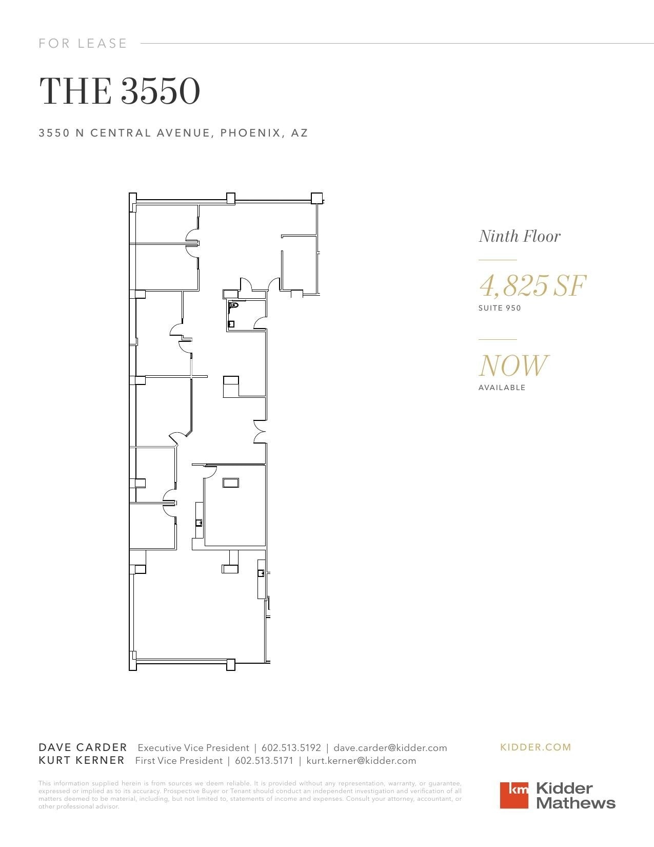 3550 N Central Ave, Phoenix, AZ à louer Plan d’étage– Image 1 sur 1