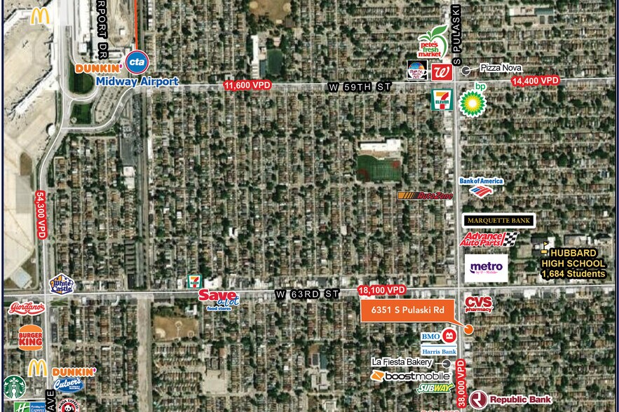63rd St & S Pulaski Rd, Chicago, IL à vendre - Aérien – Image 2 sur 3