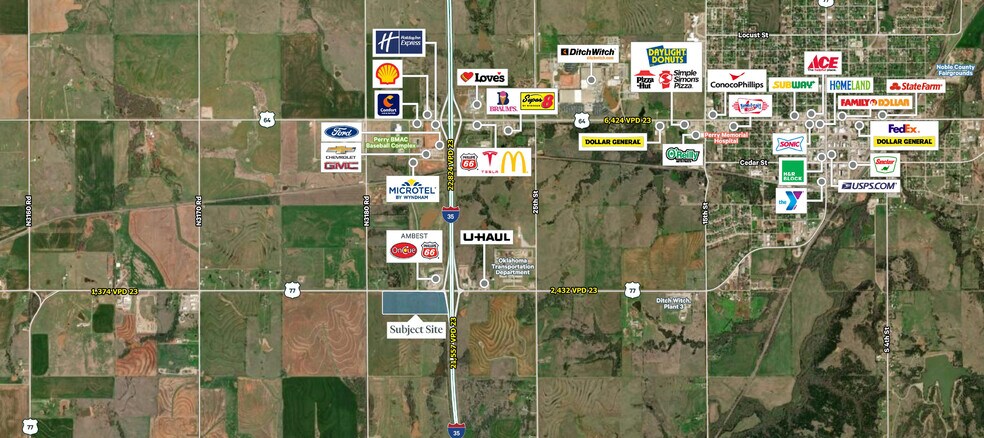 I-35 US-77 Hwy, Perry, OK à vendre - Aérien – Image 2 sur 2