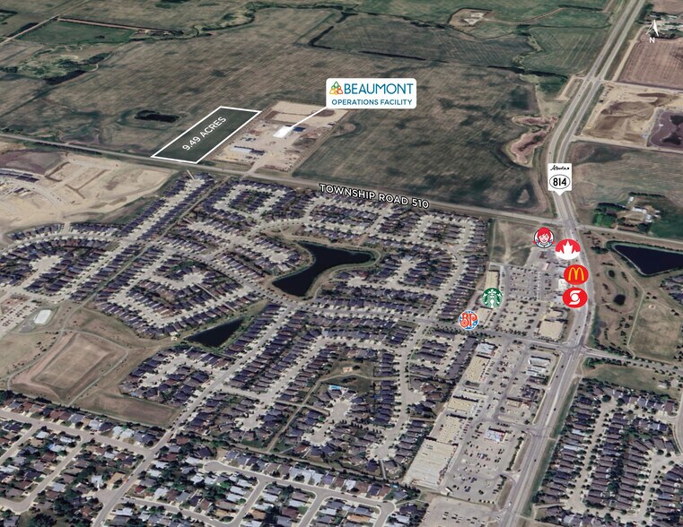 Township Road 510 & Highway 814, Beaumont, AB à vendre - Aérien – Image 3 sur 3