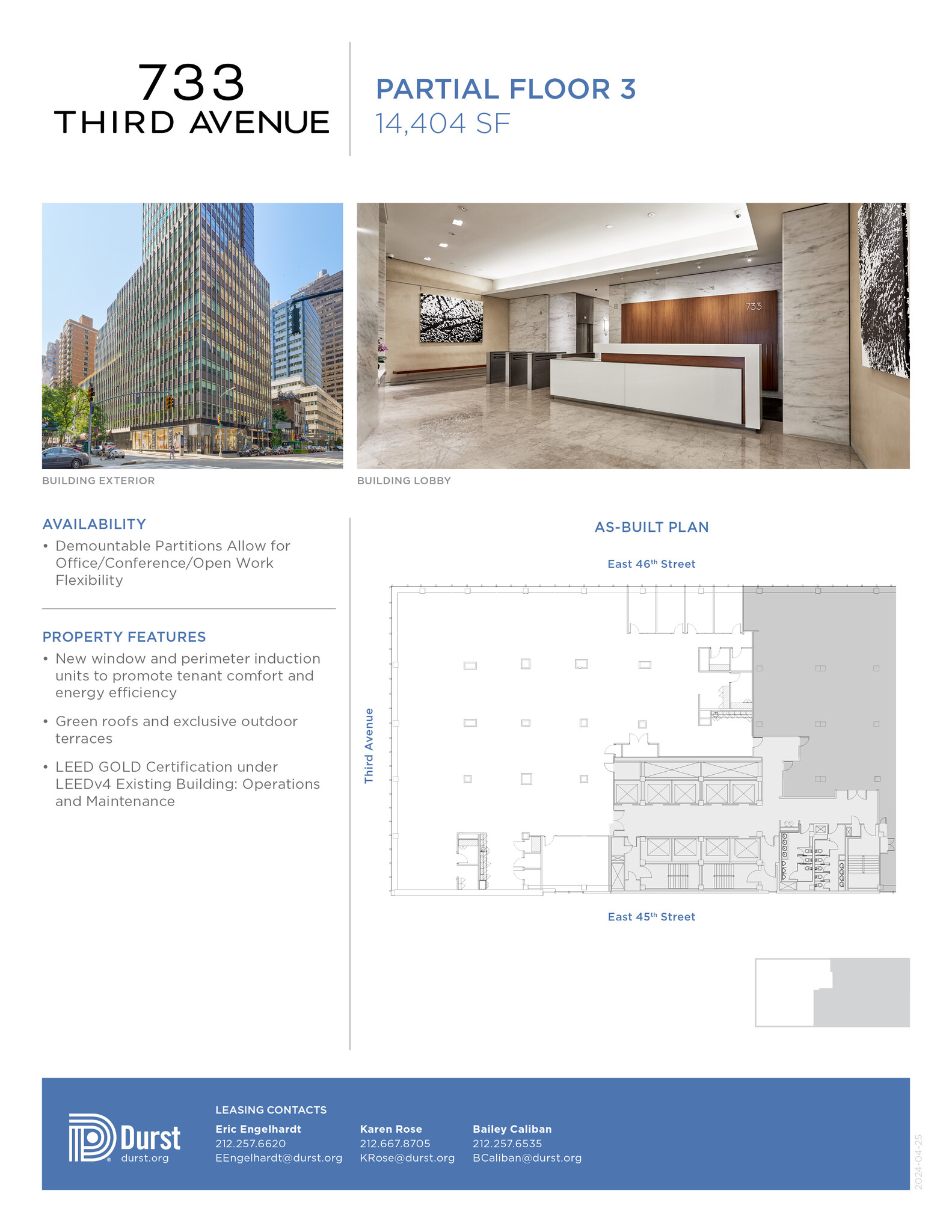 733 Third Ave, New York, NY à louer Plan d’étage– Image 1 sur 1