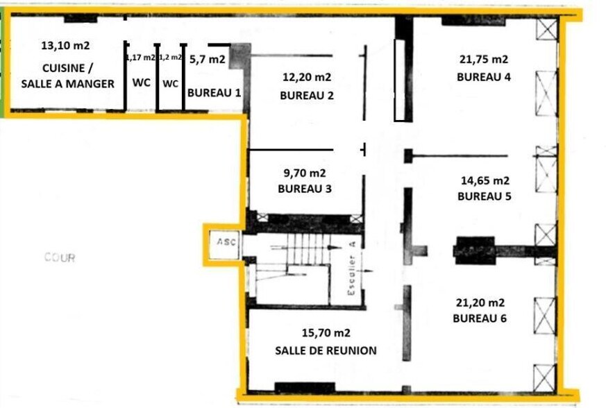 Bureau dans Paris à vendre - Plan d’étage – Image 3 sur 3