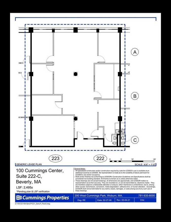 100 Cummings Ctr, Beverly, MA à louer Plan d’étage– Image 1 sur 1