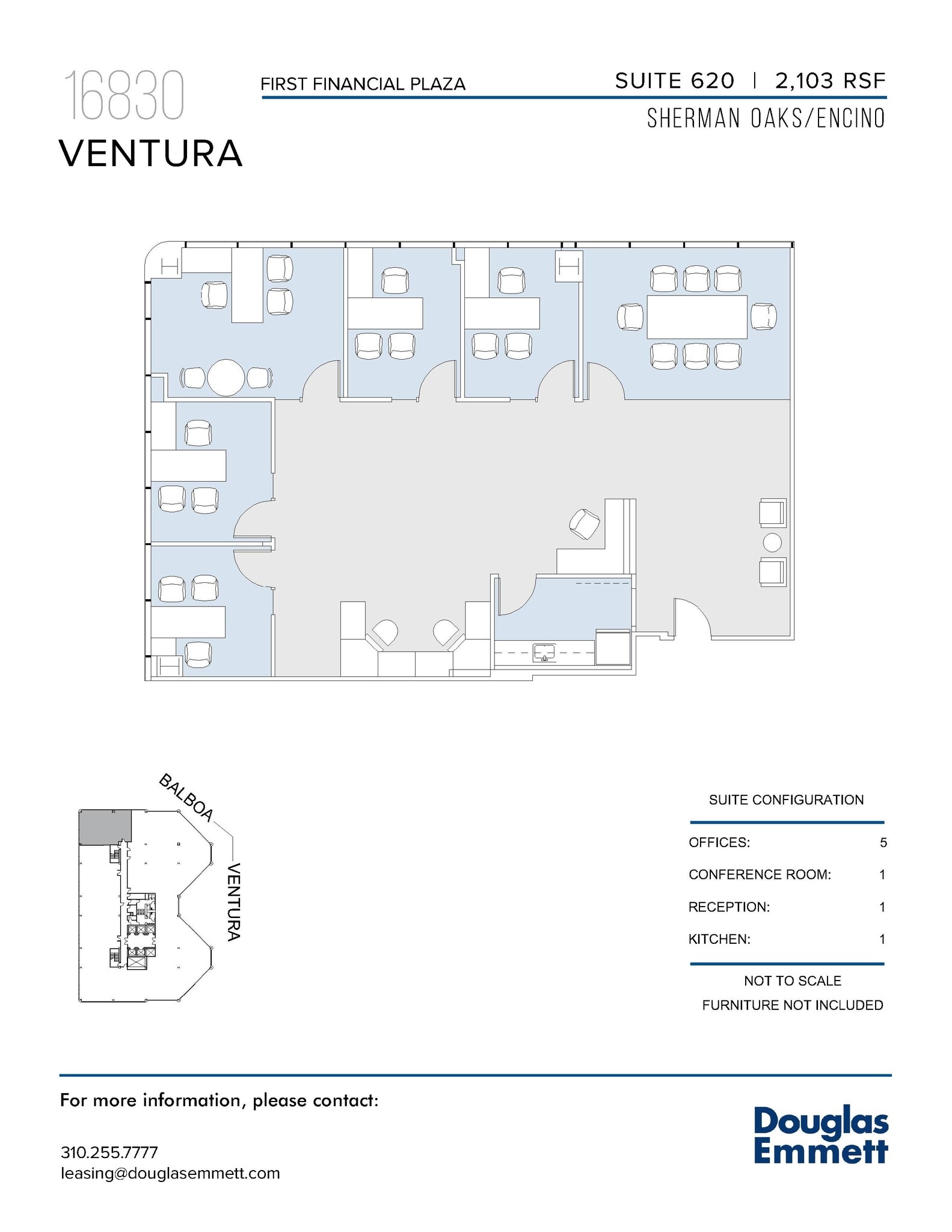 16830 Ventura Blvd, Encino, CA à louer Plan d’étage– Image 1 sur 1