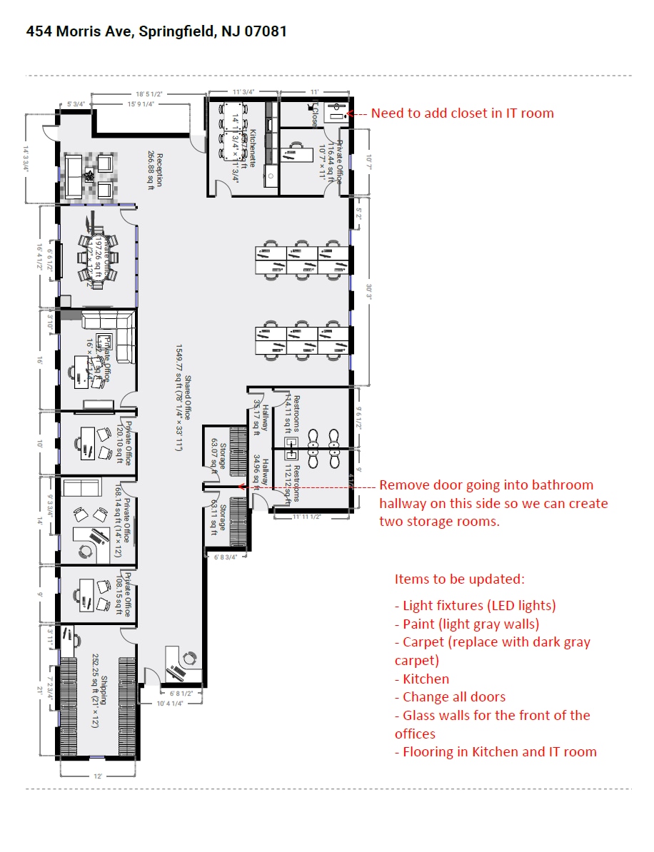 454 Morris Ave, Springfield, NJ à louer Plan d’étage– Image 1 sur 1
