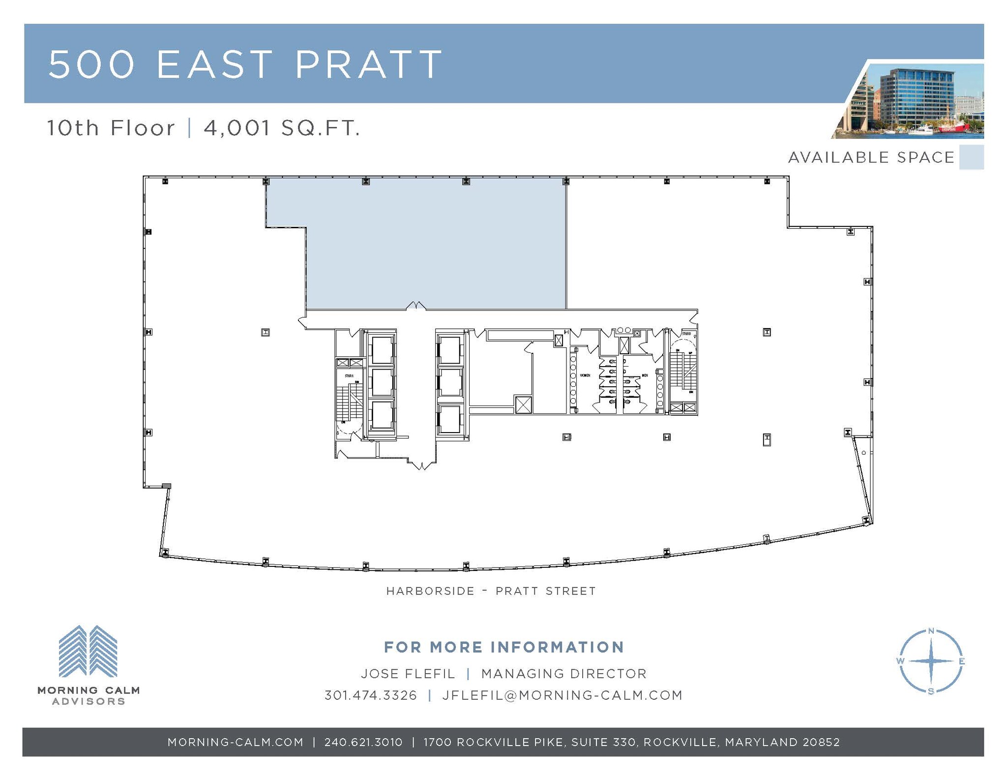 500 E Pratt St, Baltimore, MD à louer Plan d’étage– Image 1 sur 1