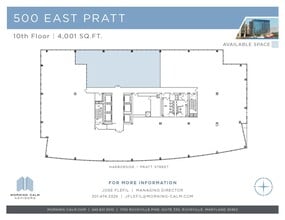 500 E Pratt St, Baltimore, MD à louer Plan d’étage– Image 1 sur 1