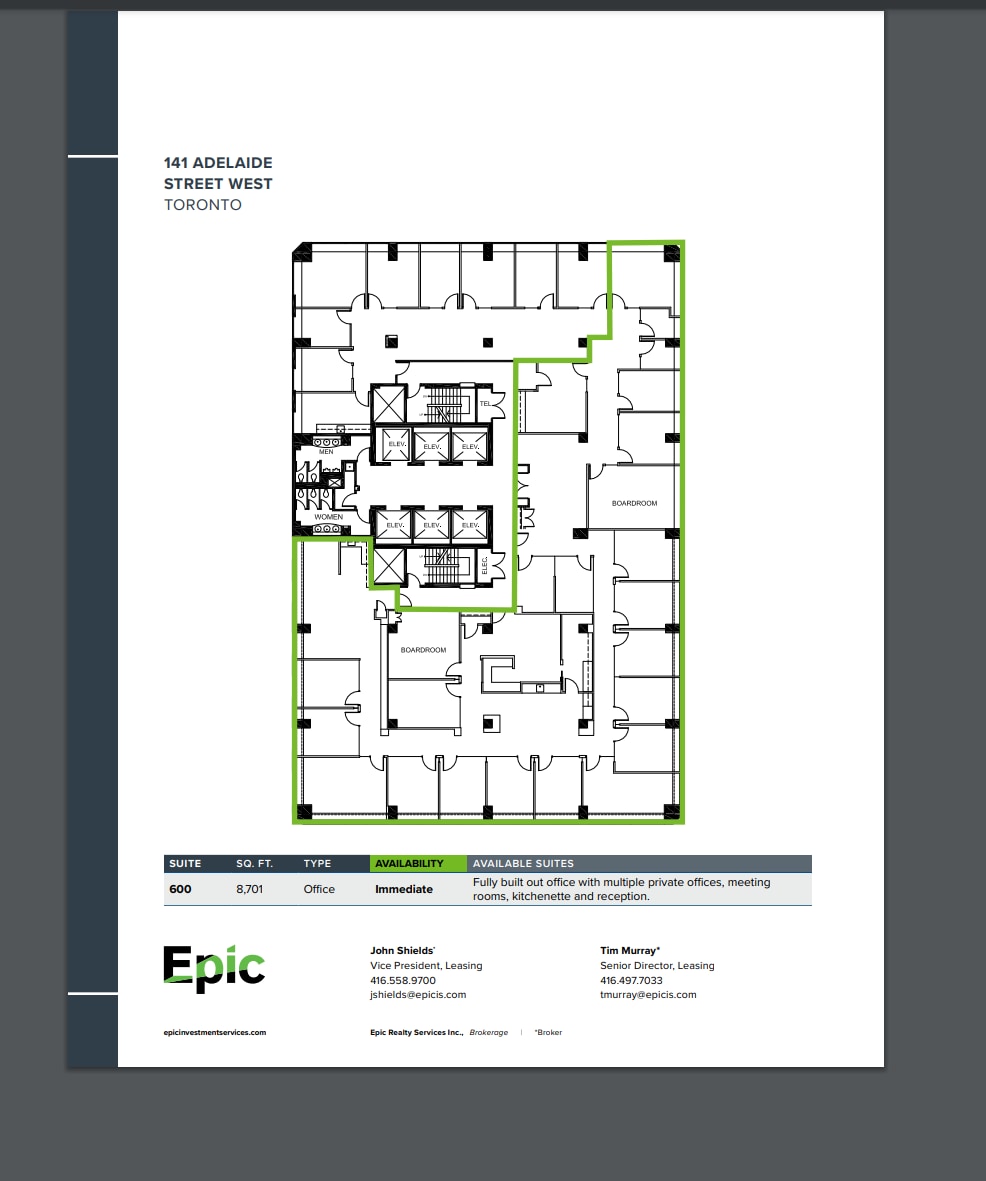 141 Adelaide St W, Toronto, ON à vendre Plan d’étage– Image 1 sur 1
