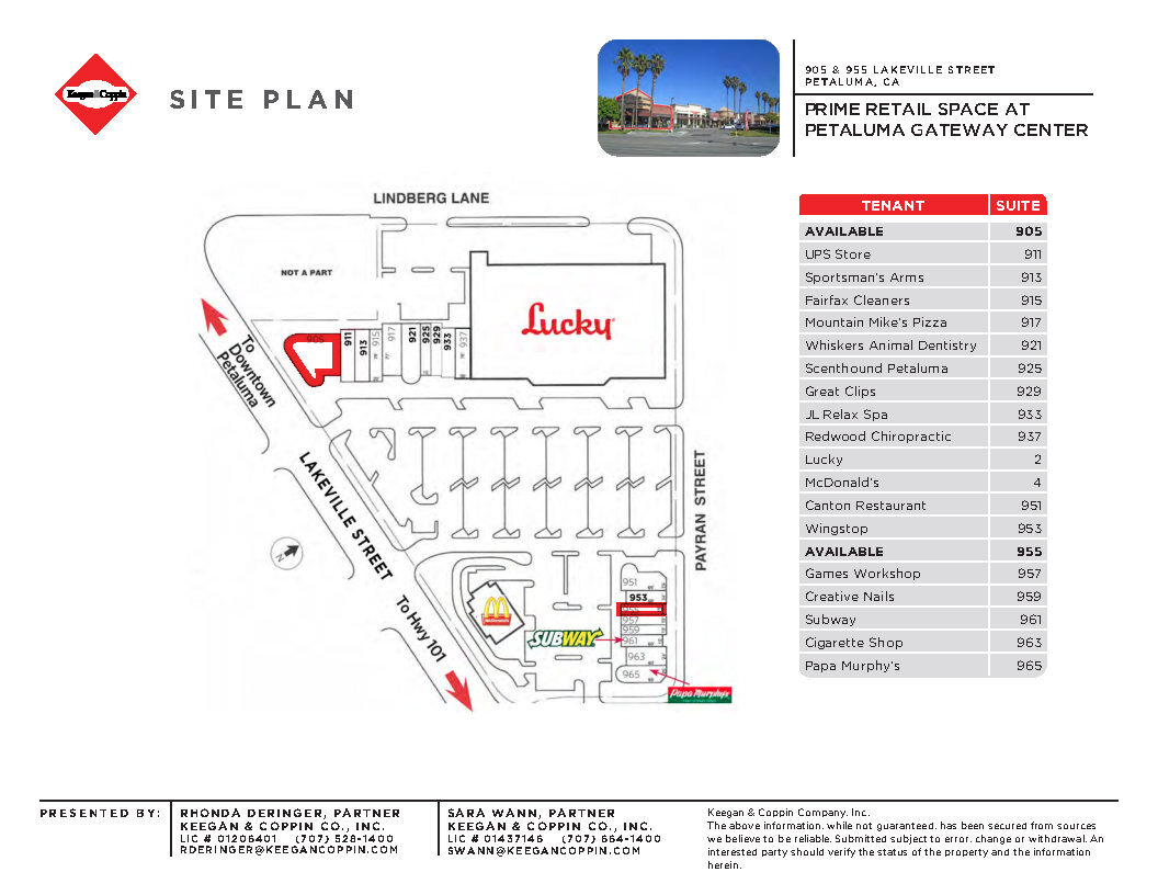905-939 Lakeville Hwy, Petaluma, CA à louer Plan de site– Image 1 sur 1