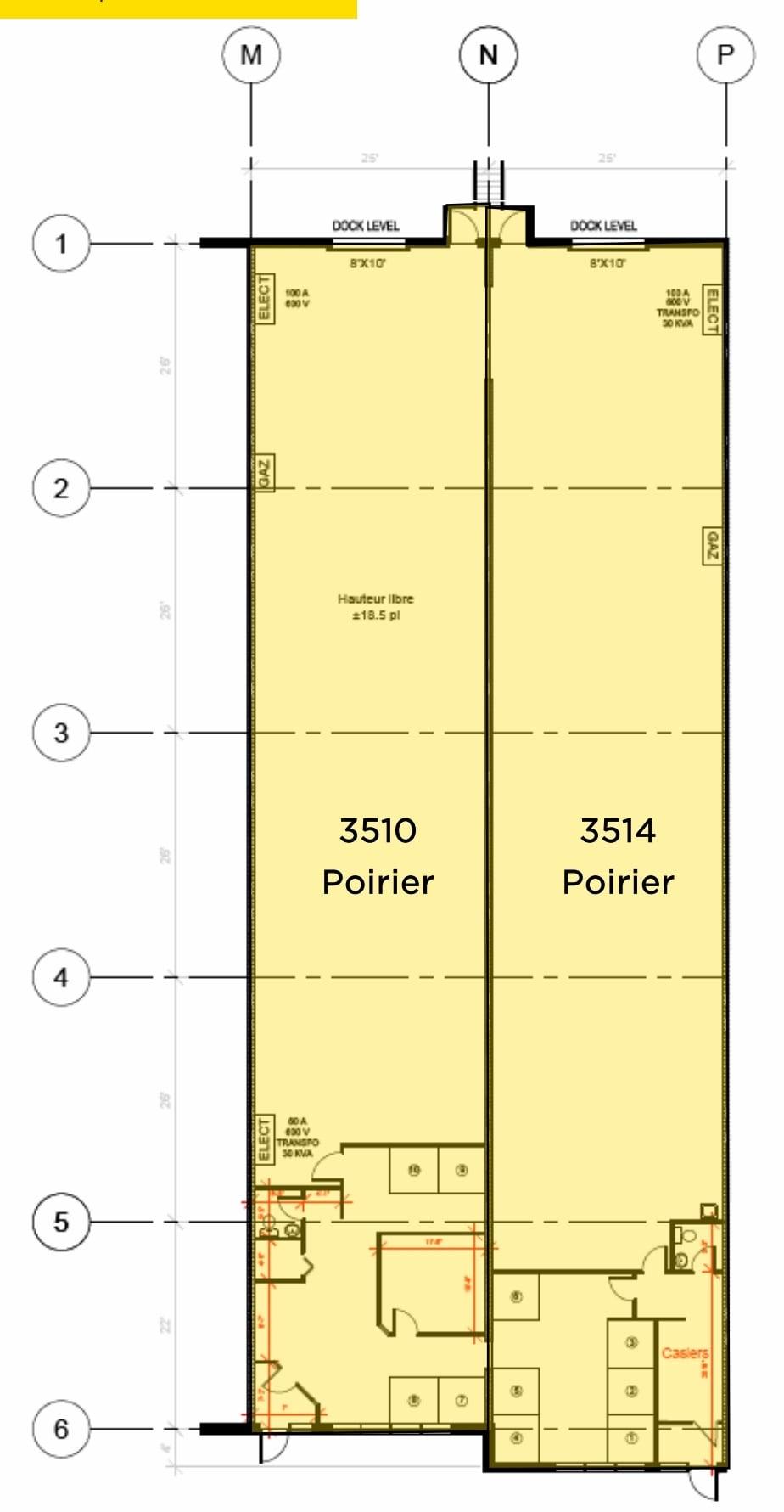 3450-3560 Boul Poirier, Montréal, QC à louer Plan d’étage– Image 1 sur 4