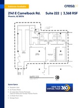 2141 E Camelback Rd, Phoenix, AZ à louer Plan d’étage– Image 1 sur 1