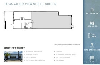 14525 Valley View Ave, Santa Fe Springs, CA à louer Plan d’étage– Image 1 sur 1