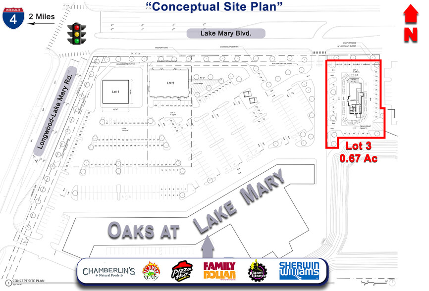 3003 W Lake Mary Blvd, Lake Mary, FL à louer - Plan de site – Image 2 sur 8