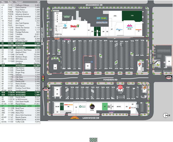 11092-11311 Fondren Rd, Houston, TX à louer - Plan de site – Image 2 sur 6