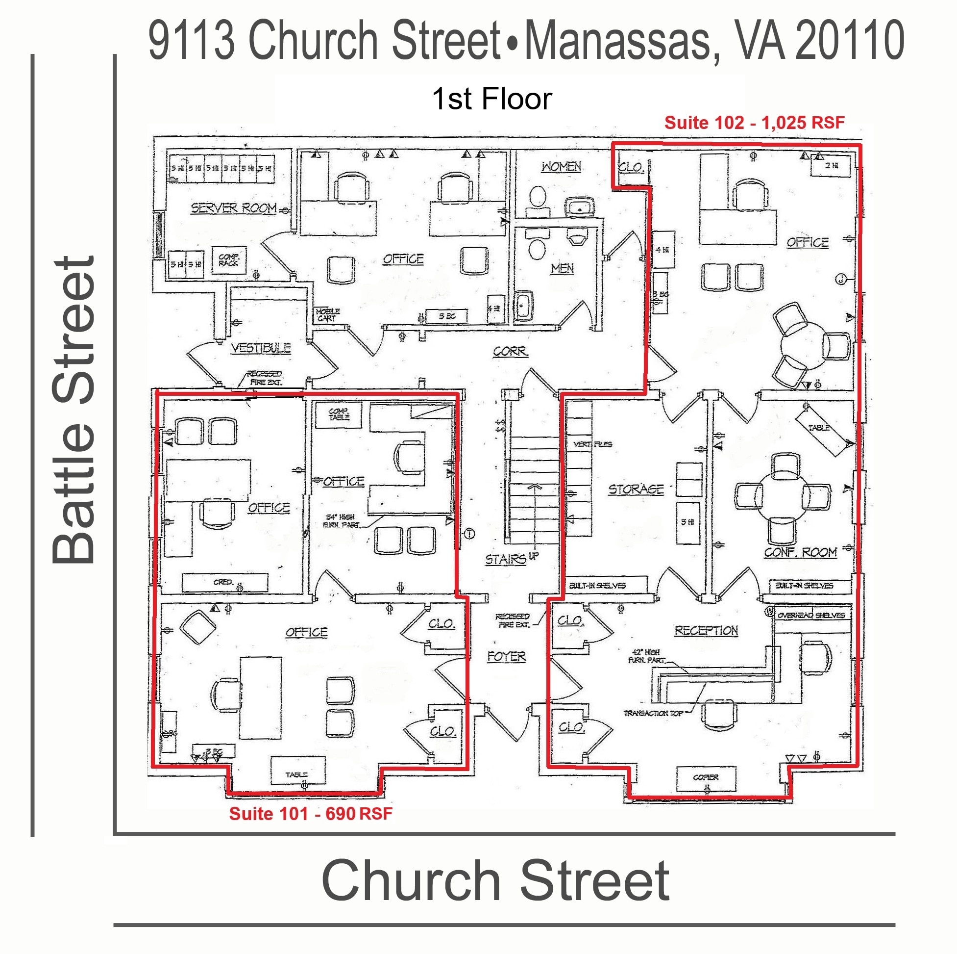 9113 Church St, Manassas, VA à louer Plan d’étage– Image 1 sur 4