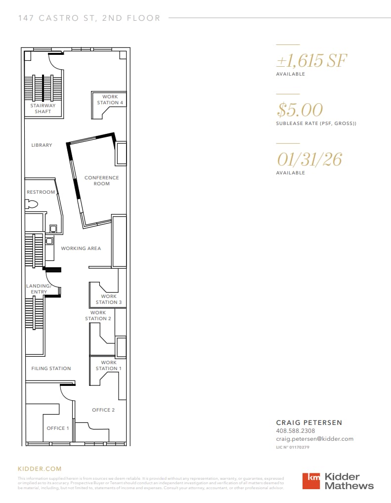 147 Castro St, Mountain View, CA à louer Plan d’étage– Image 1 sur 1