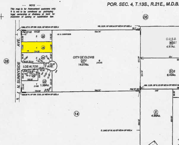 177 N Sunnyside Ave, Clovis, CA à louer - Plan cadastral – Image 3 sur 7