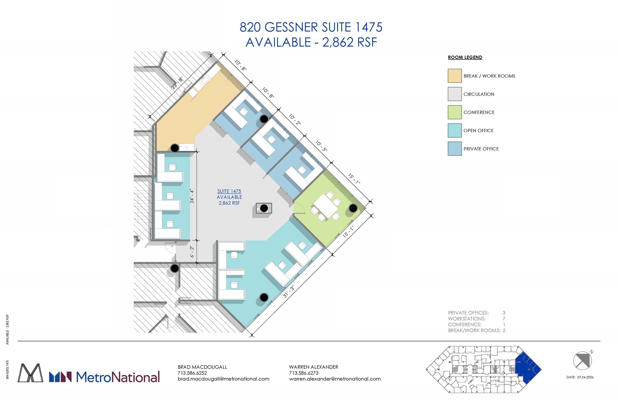 820 Gessner Rd, Houston, TX à louer Plan d’étage– Image 1 sur 1