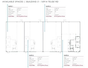16906 Telge Rd, Cypress, TX à louer Plan d’étage– Image 1 sur 1