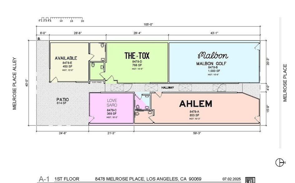 8478-8480 Melrose Pl, Los Angeles, CA à louer - Plan d’étage – Image 2 sur 7